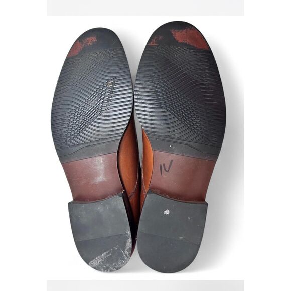 Men’s Stafford Chukka Genuine Leather Brown Tan Lace up Ankle Dress Boots-Sz 10M - Picture 6 of 8